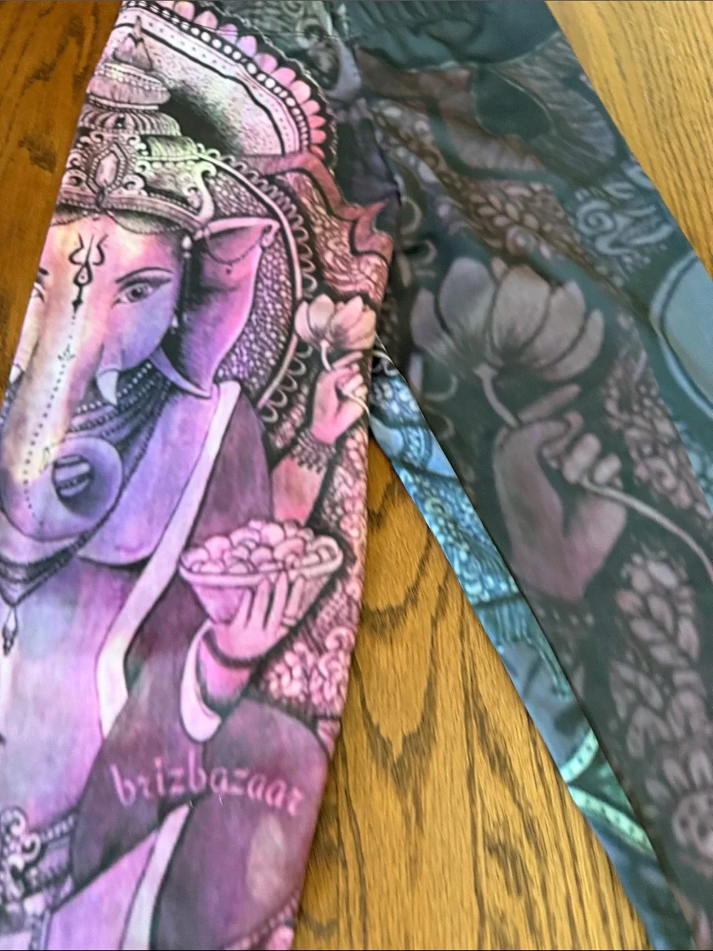 Women’s Workout Leggings- Ganesha Design in Purple & Teal